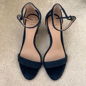 INC Kivah Navy Suede Heeled Sandal